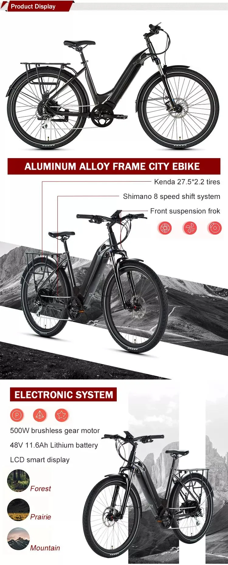 Premium Ebike Fat 26′′x4.0′′ 14.5/17.5ah Battery Dual Suspension MTB Electric 27.5 MTB Frame with Electric Bike MID Drive