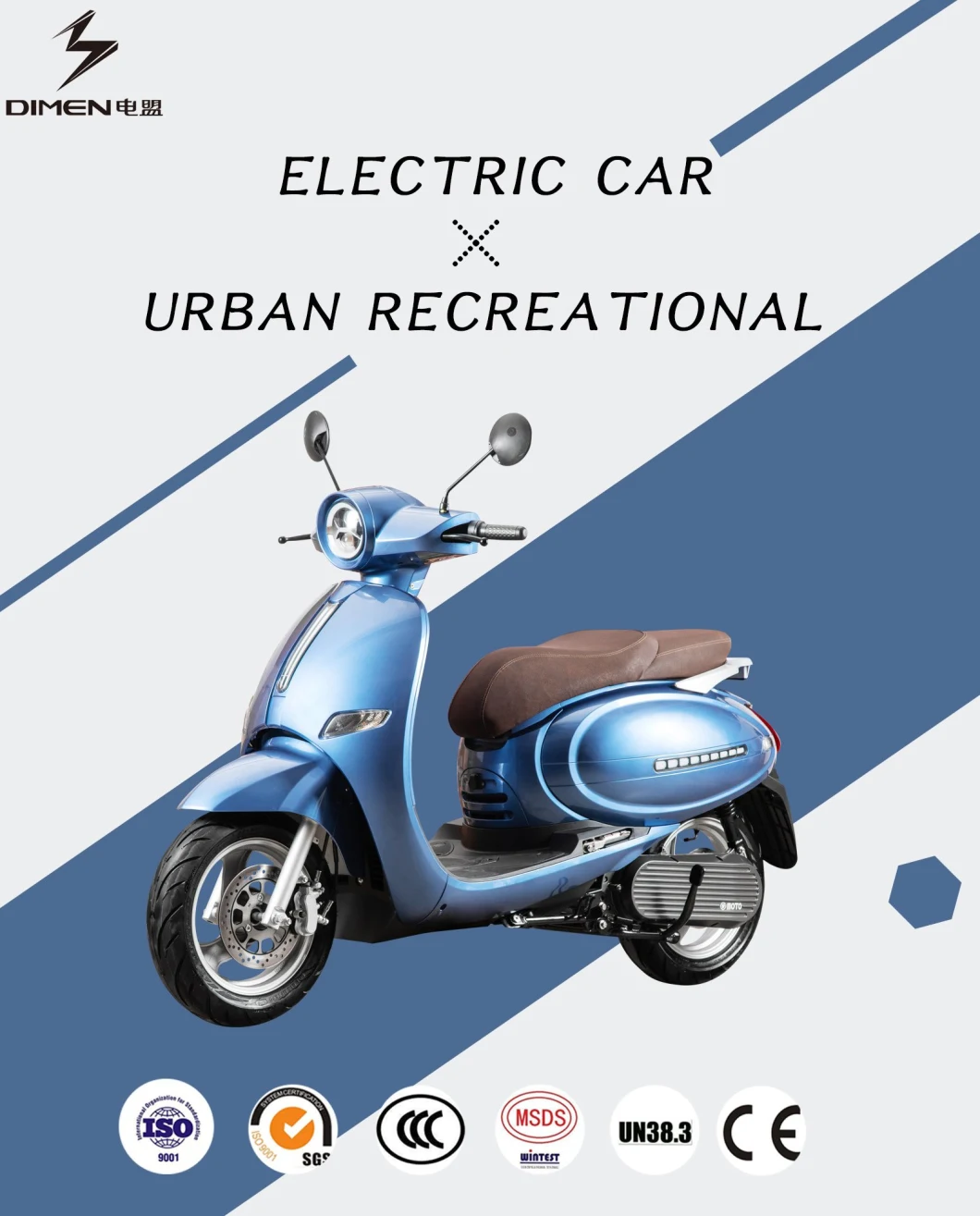 EEC L1e L3e Coc Portable Double Lithium Battery 2000W Electric Scooter